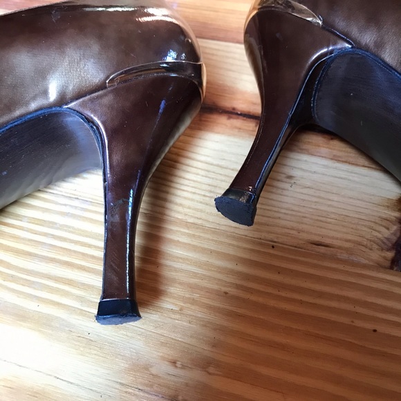 Stuart Weitzman Brown Patent Leather Heels 39/9 - Picture 4 of 6